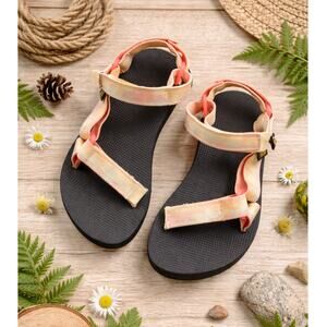 Outdoors Teva Kids Sport Sandals Size 1 Pink Orange Hiking Outdoor Water Velcro